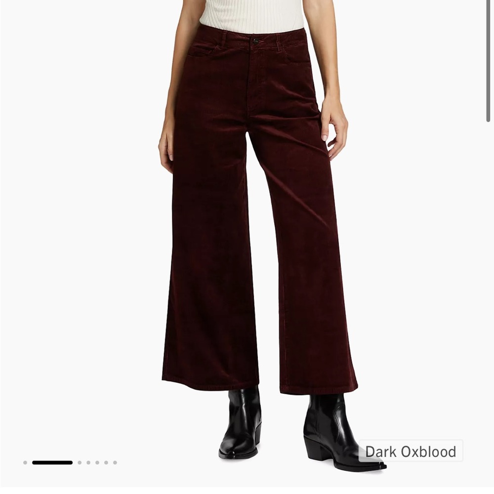 NWOT Paige Dark Oxblood Cropped Wide-Leg Pants
